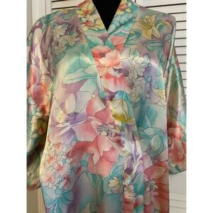 Vintage floral Robe pastels Inner Most No belt Medium‎